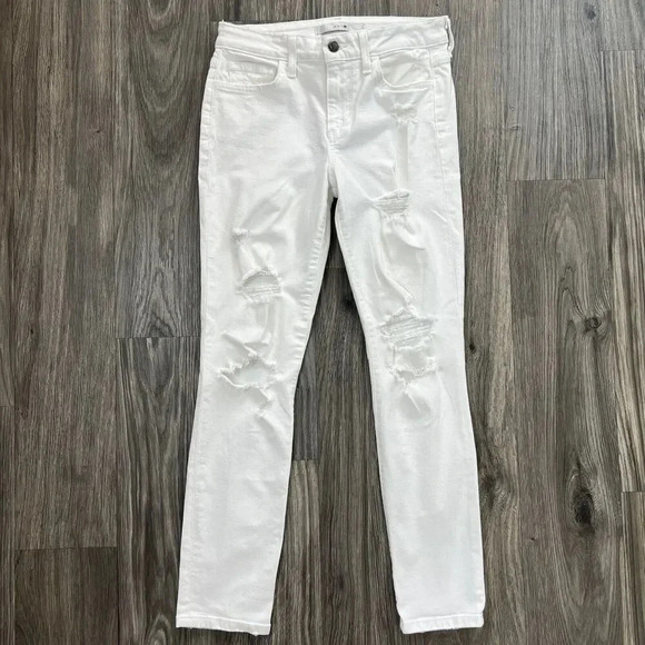 Joe's Jeans Denim - Joes High Rise Skinny Jeans White Distressed Size 27